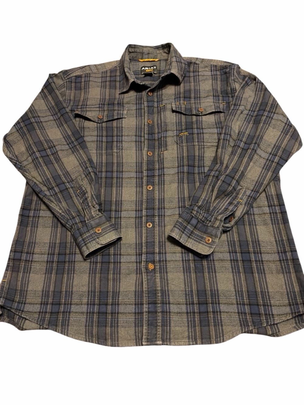 Ariat Blue and Gray Plaid Lightweight Shirt Jacket